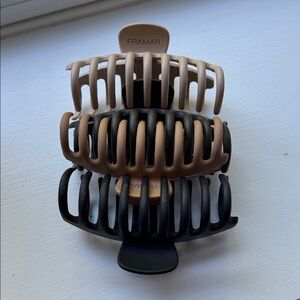 Framar Big Hair Clips - Black and Tan